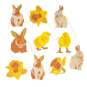 East End Press - Sewn Paper Garland Rabbits & Chicks