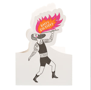 Happy Birthday Fire Breather Cut-out Card