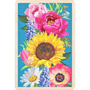 Wooden Postcard - Flowers, Sunflower