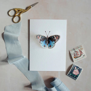 Blue Pansy Butterfly 3D Card by Sophie Brabbins