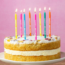 Load image into Gallery viewer, 8 candles can be seen lit on a birthday cake