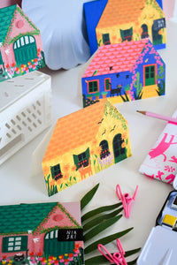 Vincat's Yellow House Cut Out House Card by Niaski
