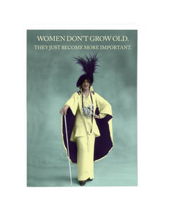 Women Don’t Grow Old Postcard by Cath Tate
