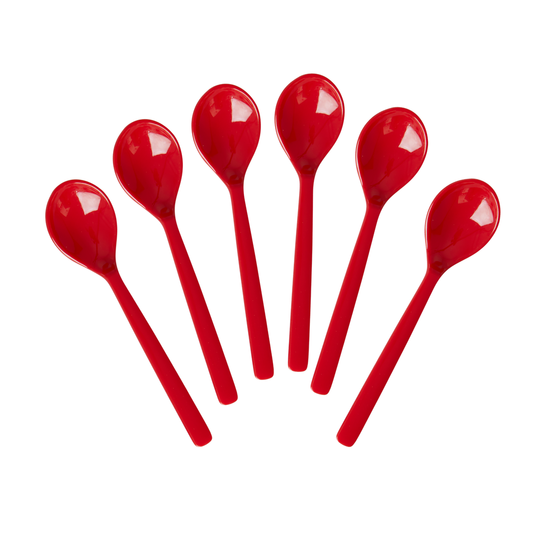 Melamine Spoons, Set of 6 - Candy Red