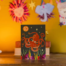 Load image into Gallery viewer, Age 10 Party Octopus Birthday Card by Hutch Cassidy