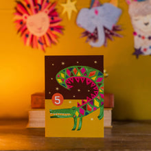 Load image into Gallery viewer, Age 5 Party Crocodile Birthday Card by Hutch Cassidy