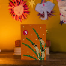 Load image into Gallery viewer, Age 3 Party Lemurs Birthday Card by Hutch Cassidy