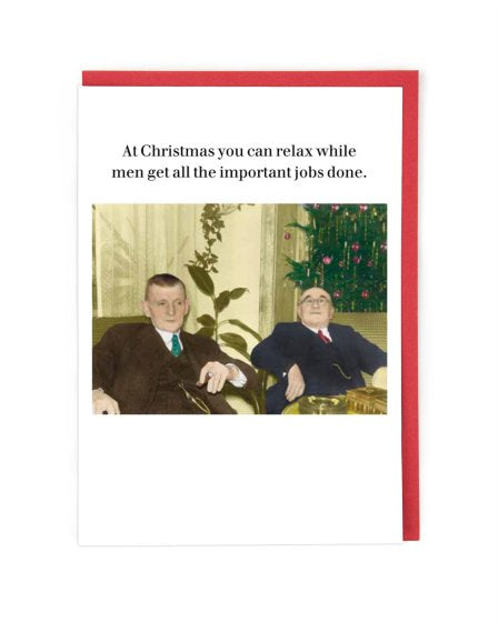 At Christmas You Can Relax… card by Cath Tate