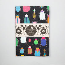 Load image into Gallery viewer, Tea Towel - Dark Bugs &amp; Beetles by Maggiemagoo Designs
