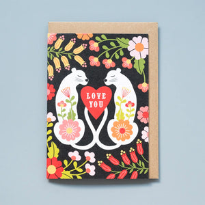 Valentine’s Day Card - Folk Love Cats