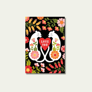Valentine’s Day Card - Folk Love Cats