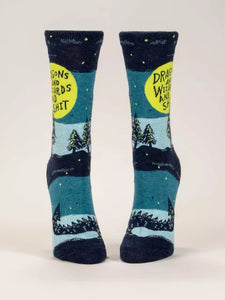 Dragons and Wizards and Shit Women's Crew Socks by Blue Q