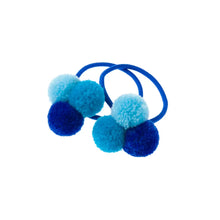Load image into Gallery viewer, Pom Pom Hair Bobble - Blue by PomPom Galore
