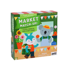 Load image into Gallery viewer, Square box featuring a grey bear selling an apple to a blue rabbit