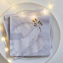 Load image into Gallery viewer, Dove With Mistletoe Eco Napkins by Talking Tables