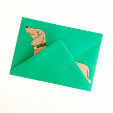 Load image into Gallery viewer, Kitty Kenda Shaped Greetings Card - Dachshund
