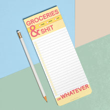 Load image into Gallery viewer, Groceries and Shit Make-a-List Pad by Knock Knock.