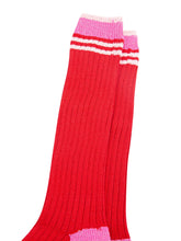 Load image into Gallery viewer, Women’s Knee High Socks - Red/ Pink Glitter