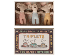 Load image into Gallery viewer, Maileg Triplets Baby Mice in Matchbox - Checker