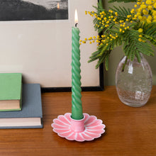 Load image into Gallery viewer, Enamel Flat Flower Candle Holder - Pink