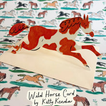 Load image into Gallery viewer, Kitty Kenda Shaped Greetings Card - Wild Horse Painted Brown