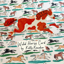 Load image into Gallery viewer, Kitty Kenda Shaped Greetings Card - Wild Horse Painted Brown
