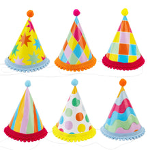 Load image into Gallery viewer, Birthday Brights Party Hats - Set of 6
