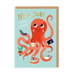 New Job Octopus Greeting Card