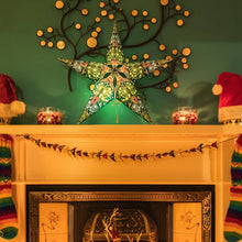 Load image into Gallery viewer, Paper Star Lantern - Damask Aquamarine