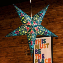 Load image into Gallery viewer, Paper Star Lantern - Damask Aquamarine