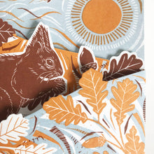 Load image into Gallery viewer, Concertina Card - Autumn Leaves - Squirrel