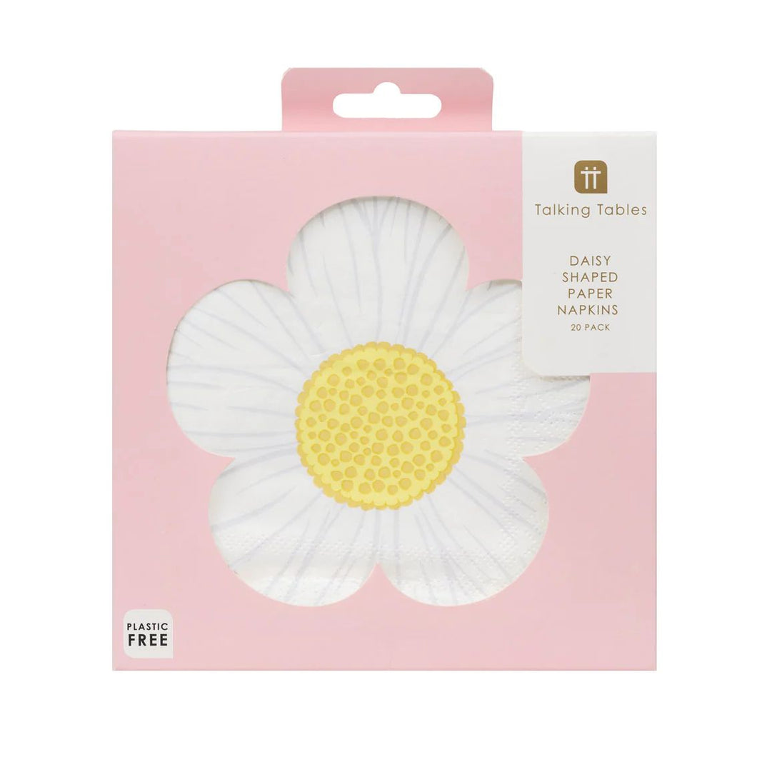 Daisy shaped Paper Napkins by Talking Tables