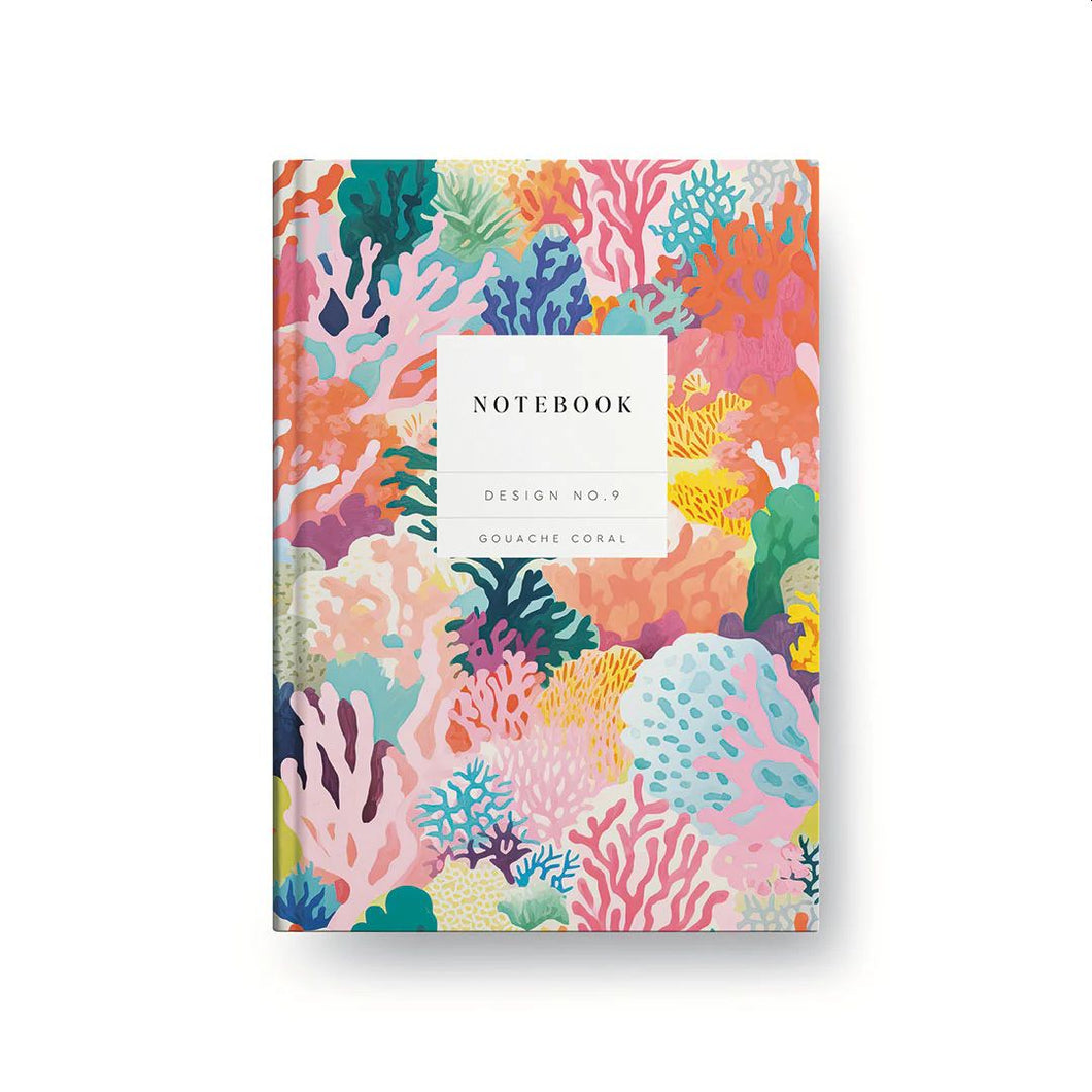 Design No.9 Gouache Coral Hardback Notebook