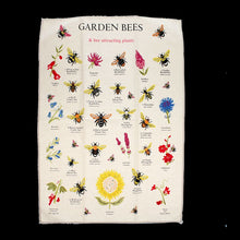 Load image into Gallery viewer, Garden Bees Cotton Tea Towel