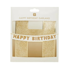 Load image into Gallery viewer, Luxe Gold Happy Birthday Garland by Talking Tables

