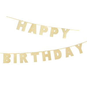 Luxe Gold Happy Birthday Garland by Talking Tables