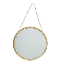 Load image into Gallery viewer, Round Gold Tone Hanging mirror (15.5cm)
