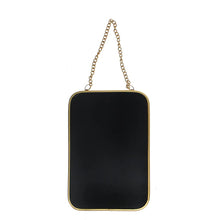 Load image into Gallery viewer, Rectangular Gold Tone Hanging Mirror (15.5cm x 10.5cm)
