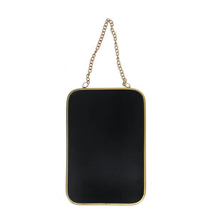 Rectangular Gold Tone Hanging Mirror (15.5cm x 10.5cm)