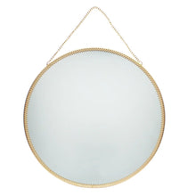 Load image into Gallery viewer, Round Gold Tone Hanging mirror (29cm)
