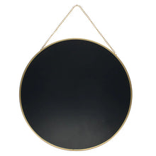 Load image into Gallery viewer, Round Gold Tone Hanging mirror (29cm)
