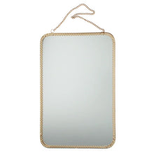 Load image into Gallery viewer, Rectangular Gold Tone Hanging mirror (29cm x 19cm)
