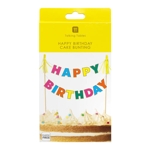 the product is seen in it's packaging which has a photo of the product on a cake.  The Cardboard packaging has a yellow header which reads 