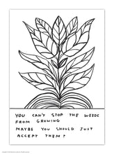 Load image into Gallery viewer, David Shrigley Postcard, You cant stop the Weeds
