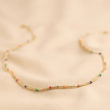 Load image into Gallery viewer, Rainbow Enamel Bead Layered Chain Necklace by Lisa Angel
