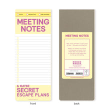Load image into Gallery viewer, Meeting Notes Make-a-list Pads by Knock Knock
