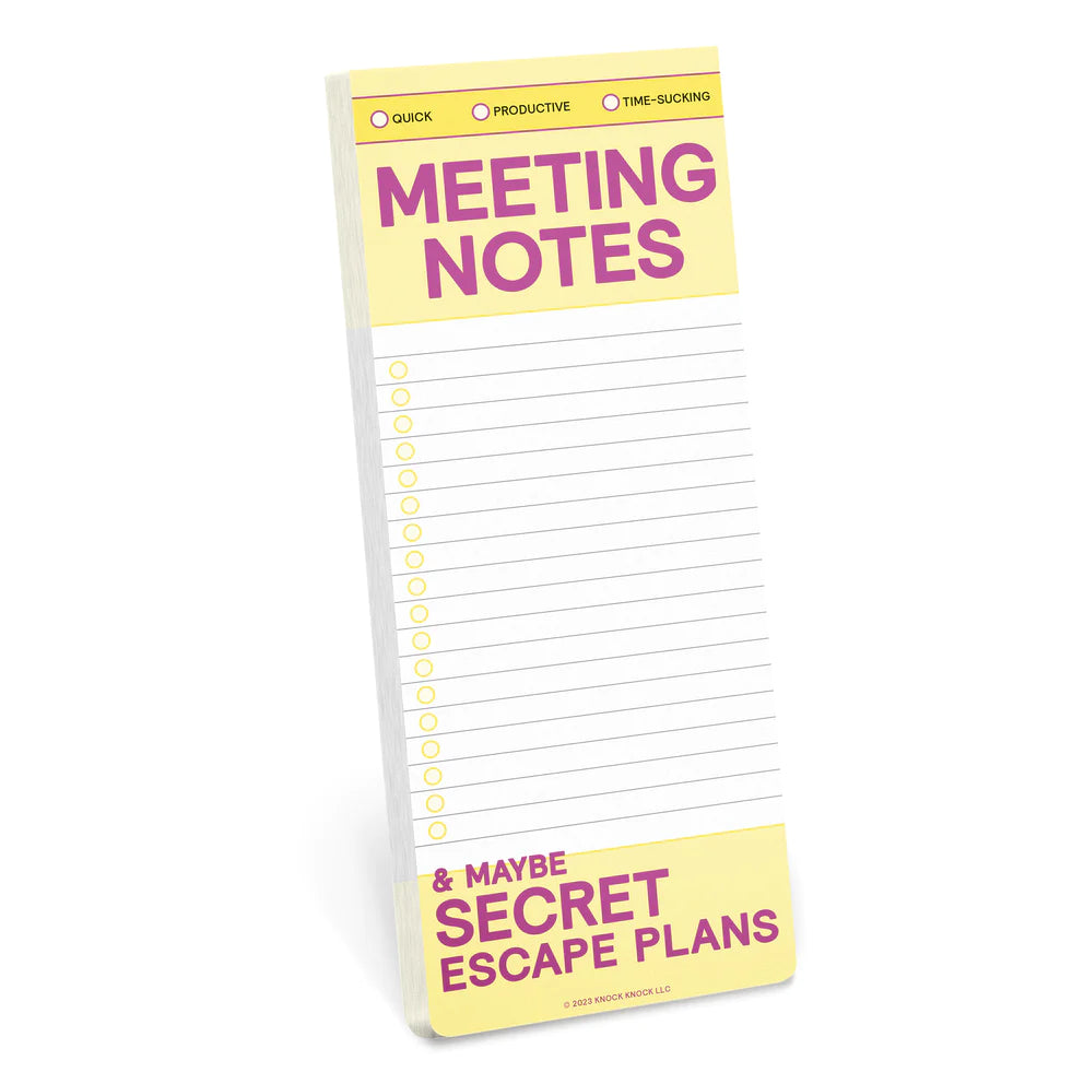 Meeting Notes Make-a-list Pads by Knock Knock