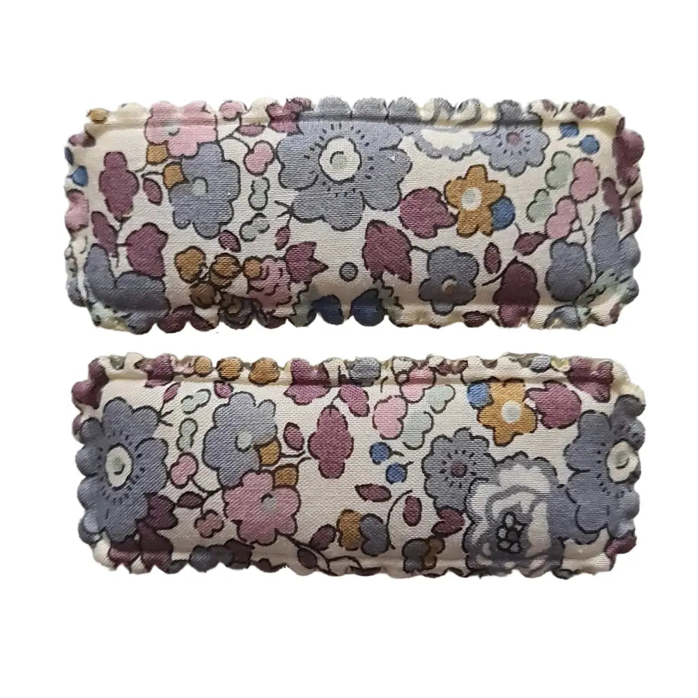 Classic Scallop Clips- Liberty Betsy Ann Grey by Floras