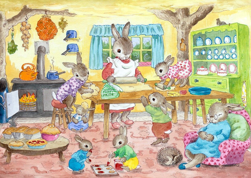 Mrs Bunnys Baking Day Card by The Porch Fairies