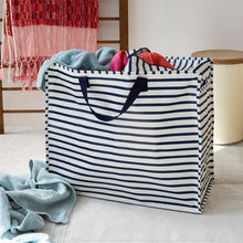 Load image into Gallery viewer, Nautical Stripes Jumbo Storage Bag